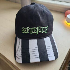 Beetlejuice Striped Hat – Black & White Cap Adjustable Haloween NWOT unisex